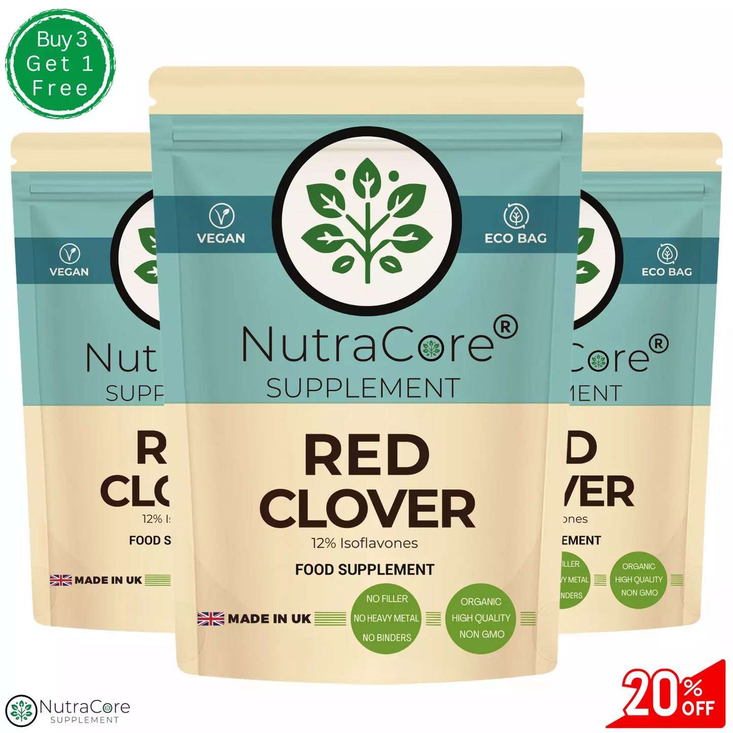 Red Clover Capsules 5000mg-(12% Isoflavones)-Cholesterol & Women Health-Vegan
