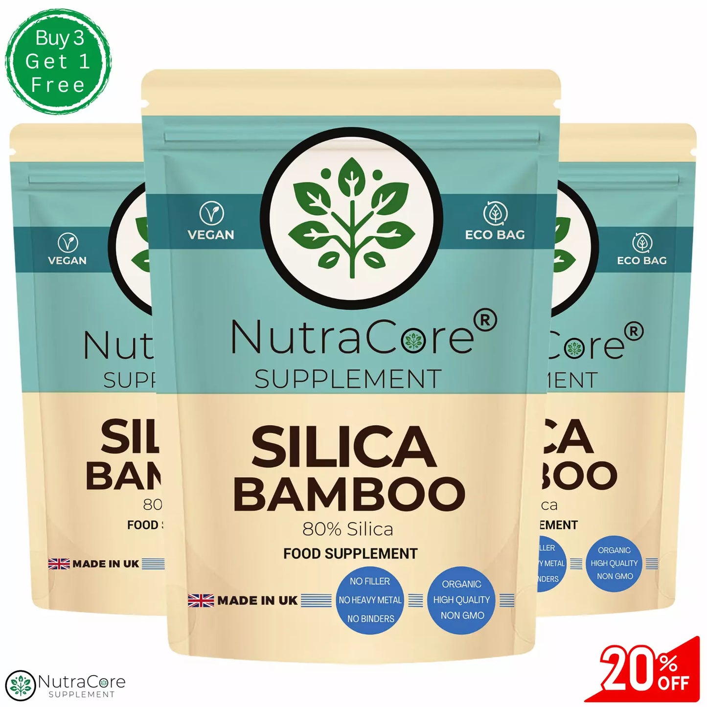 Bamboo Extract capsules 5000mg (80%Slica) Hair,Skin,Nails-Silica High Strength