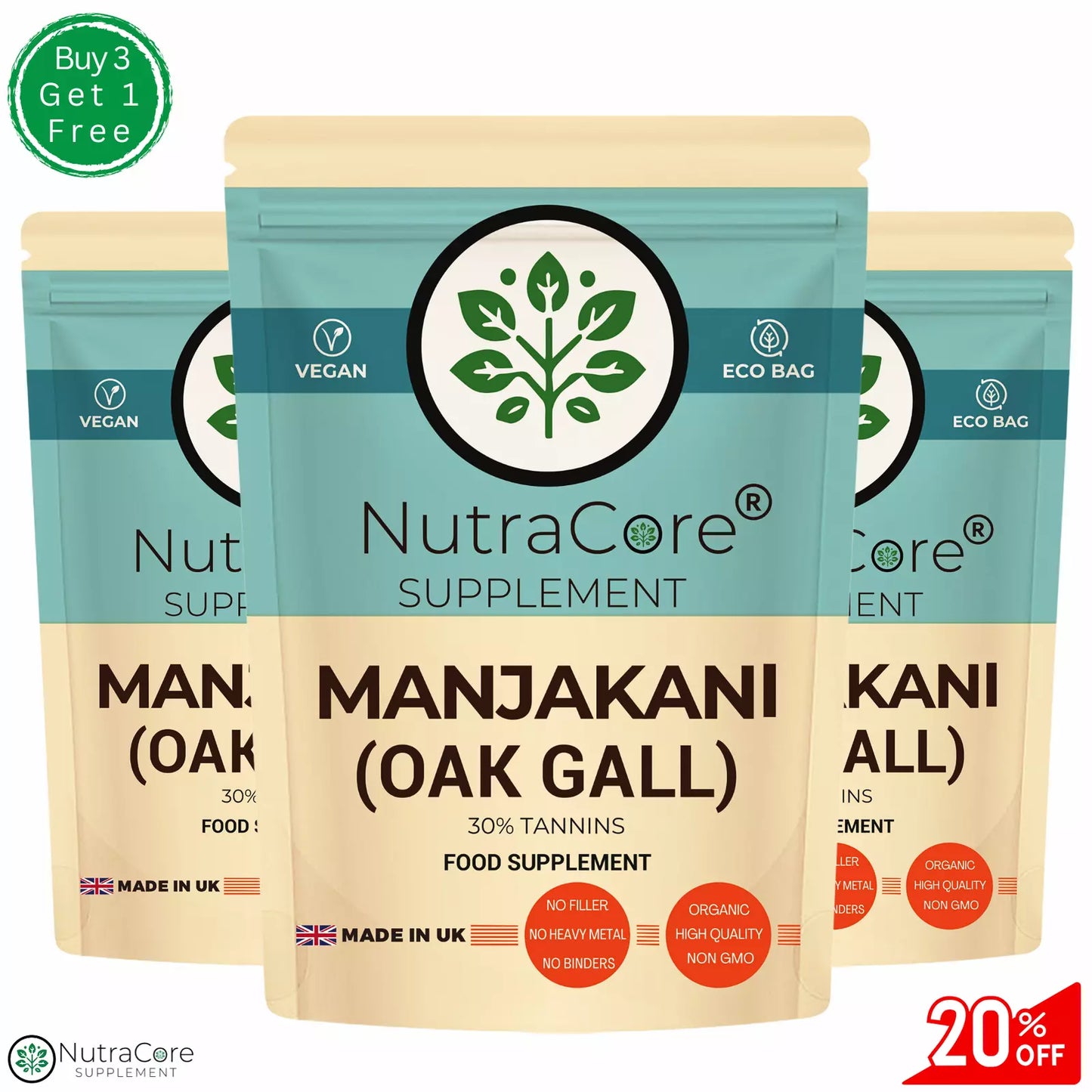 "Manjakani Oak Gall" Caps 5500mg-(30%Tannins)-Vaginal Tightening Tissue-Vegan