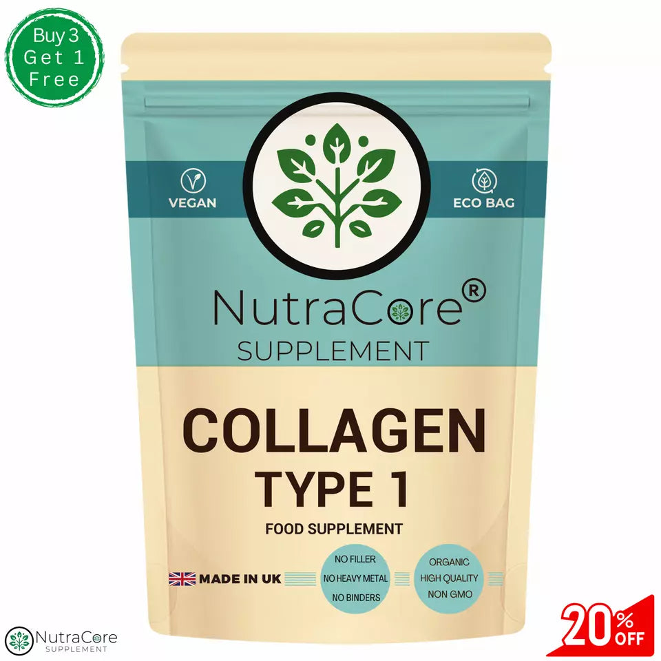Collagen Capsules 600mg (Hydrolysed Marine Type 1)-Max Strength Skin Hair-Vegan
