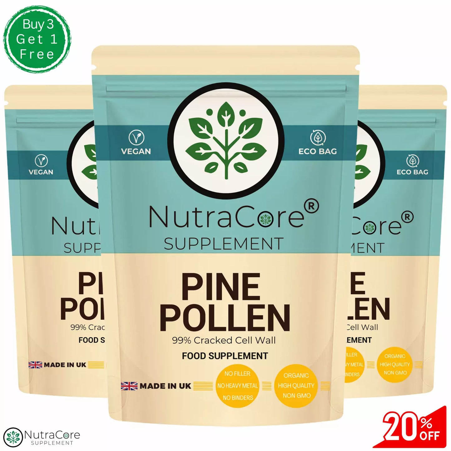 Pine Pollen Capsule, 8000mg-99% Cracked Cell -Testosterone Support & Sleep Aid