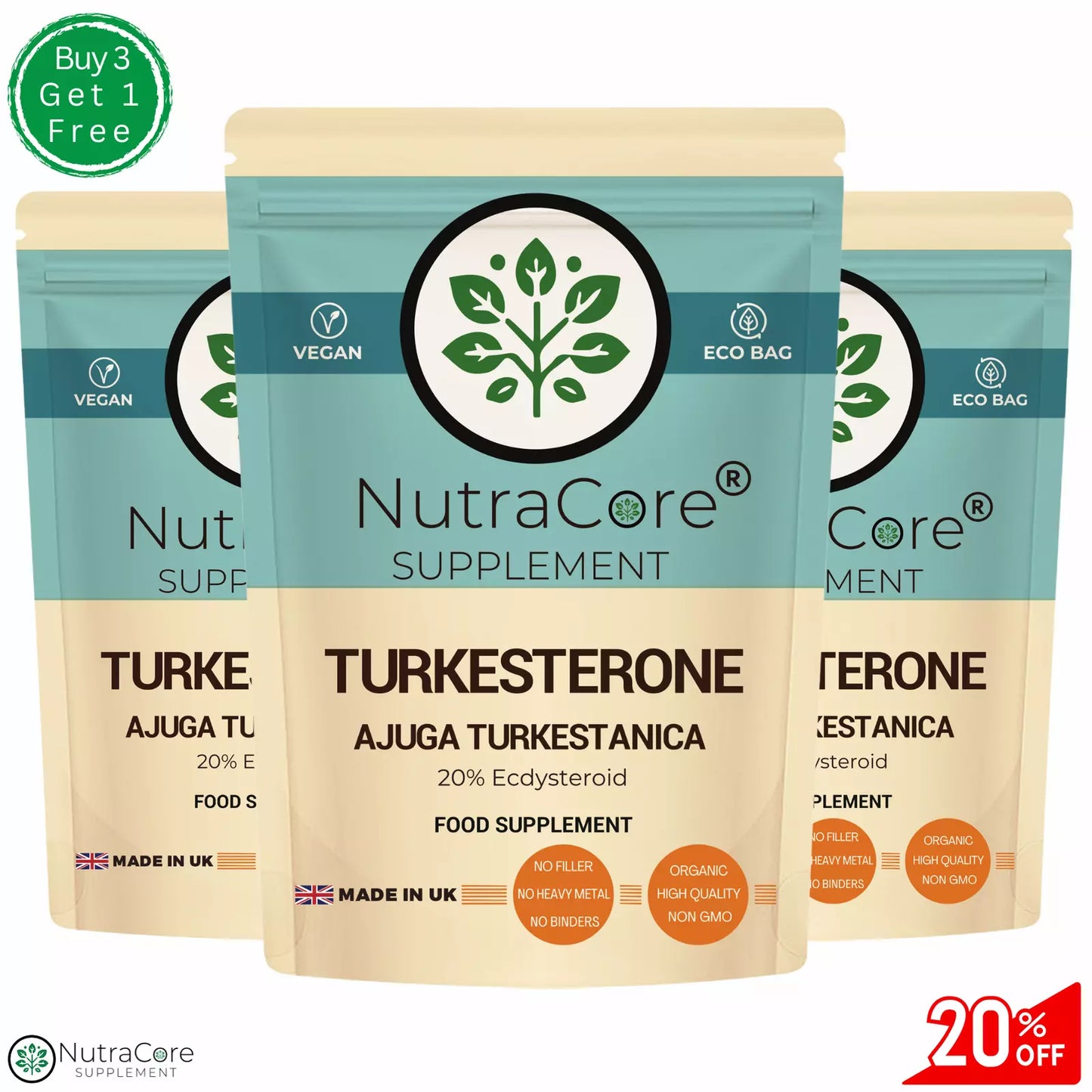 Turkesterone Caps 6000mg (20% Ecdysteroid)-Ajuga Turkestanica-Muscle Mass Growth