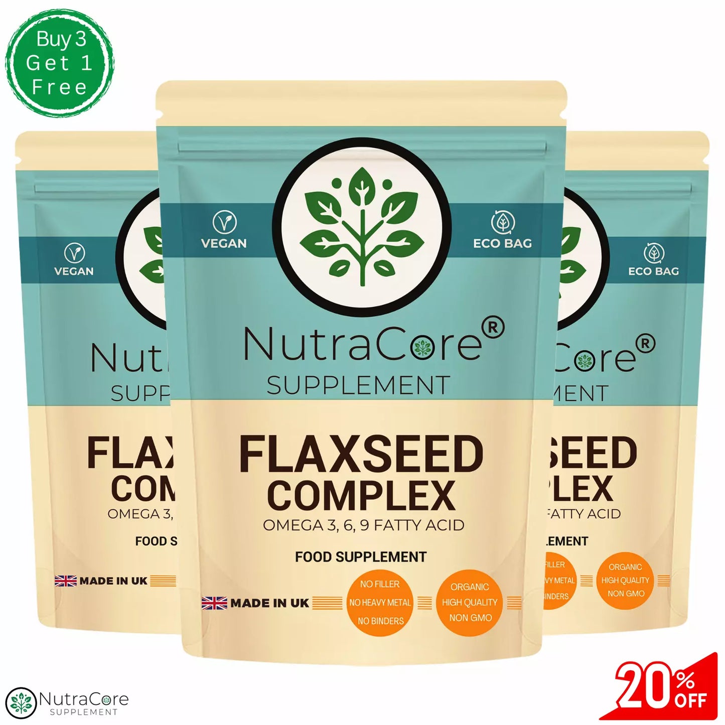 Flaxseed Oil 1000mg Capsules Omega 3 6 9 Fatty Acid help Heart Health, Flax Seed