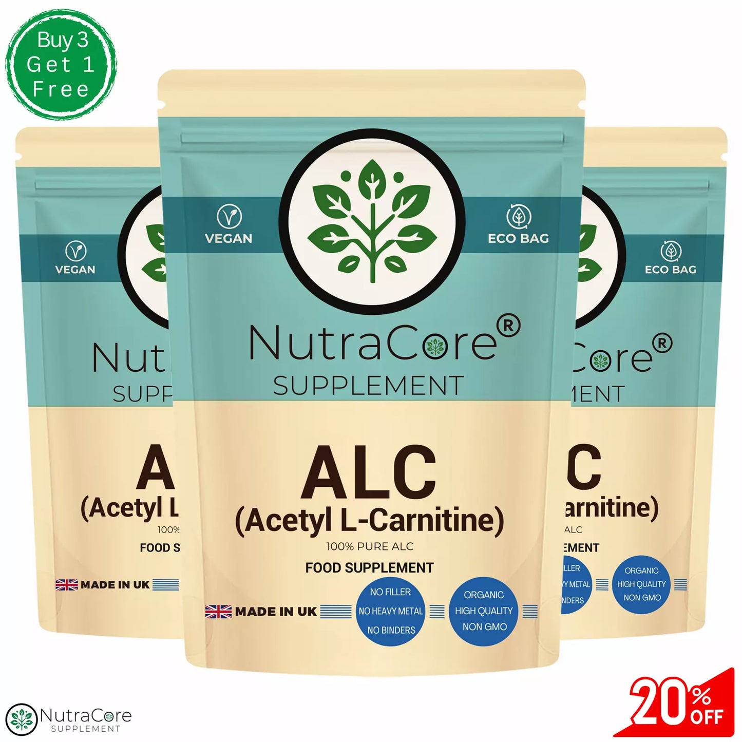 Acetyl L-Carnitine, 600mg Capsules-ALC Guaranteed 100% Pure-Weight Management