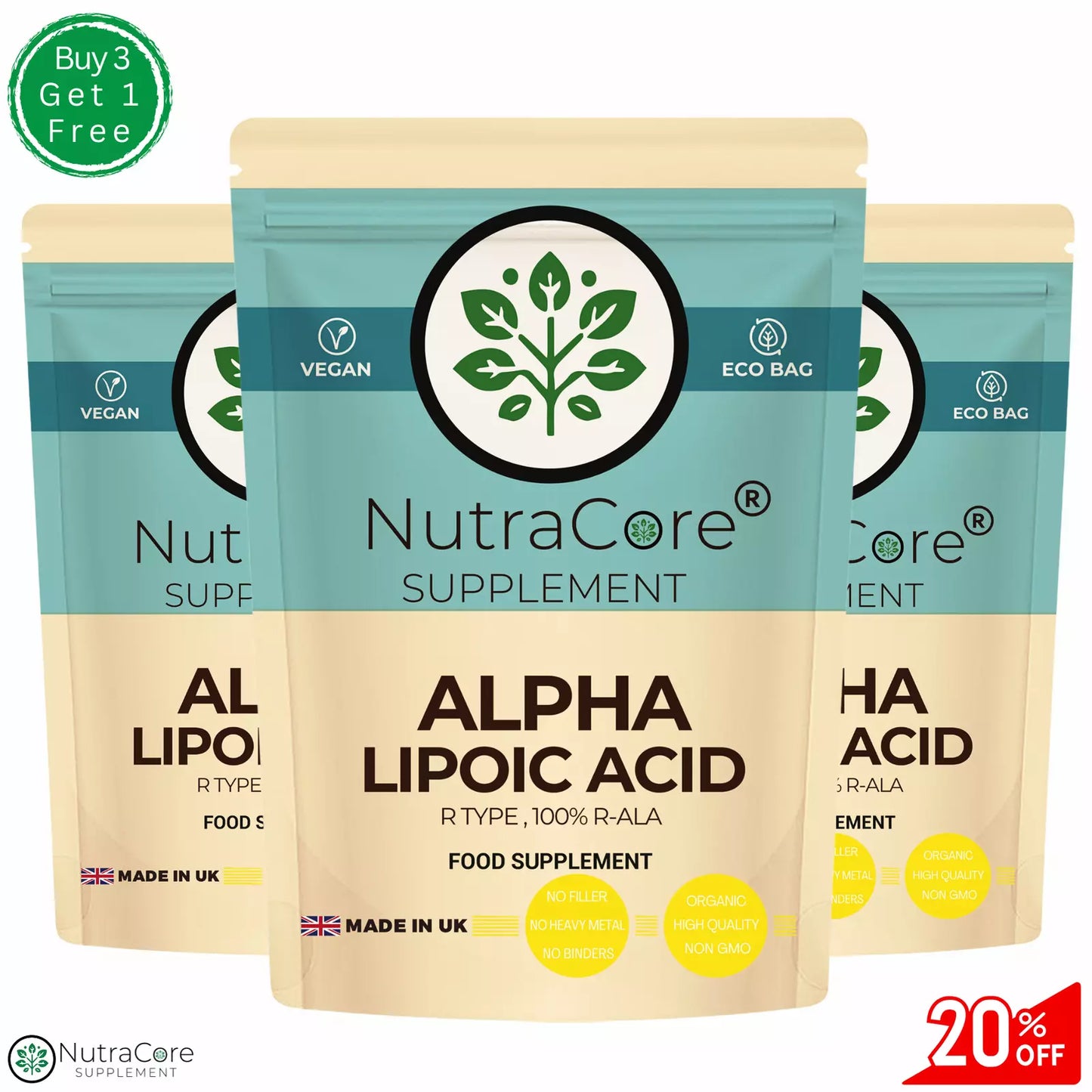 Alpha Lipoic Acid 550mg Capsules 99% ALA Strongest, Antioxidant, 100% Natural