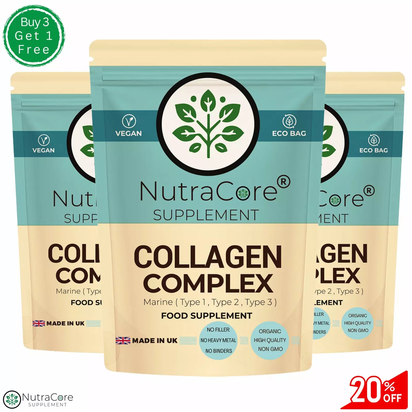 Collagen Complex Capsule 750mg(Hydrolysed Marine Collagen Type1-2-3)Max Strength