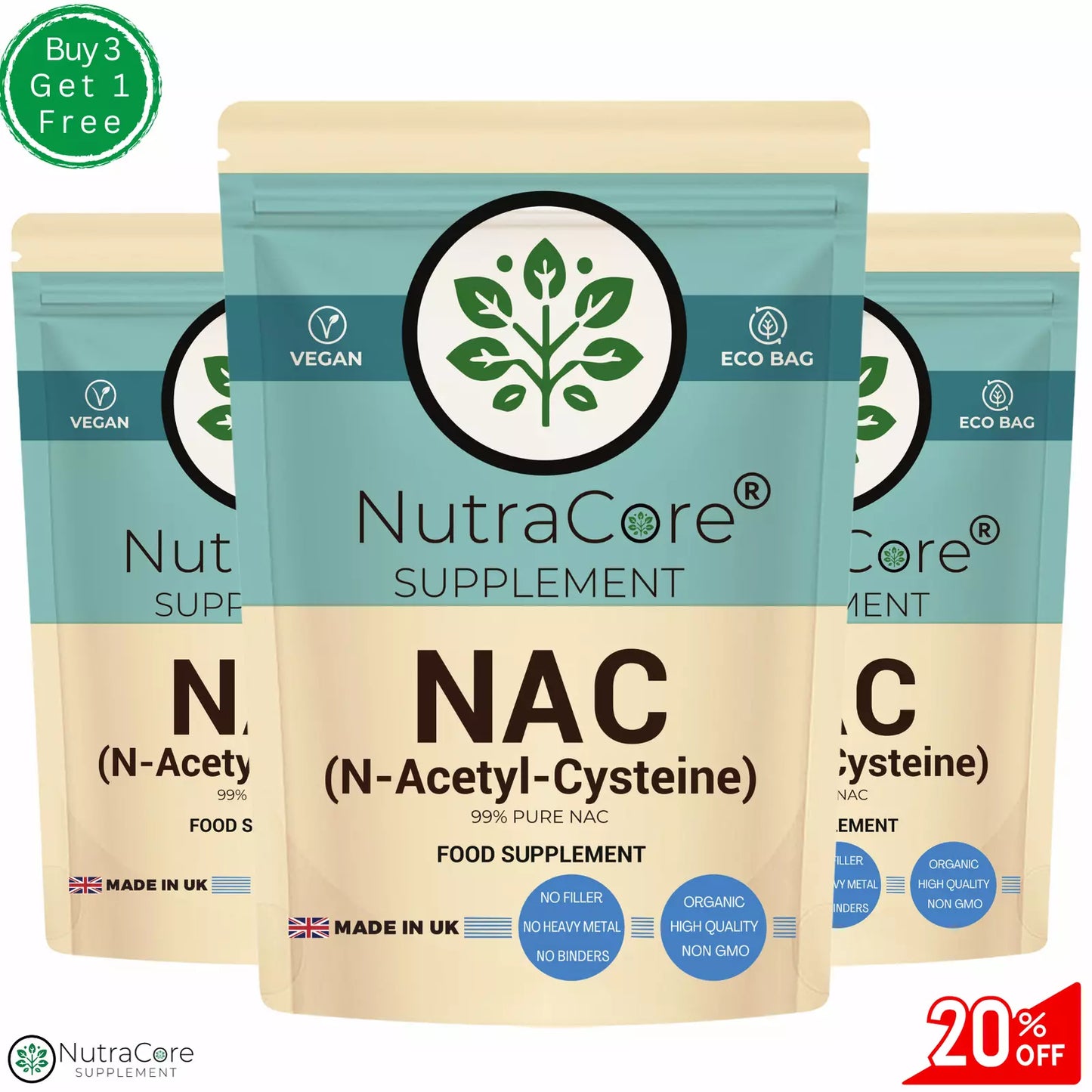 NAC (99% N-Acetyl-Cysteine) Capsules-1000mg-Liver & Lung Support & Brain Health