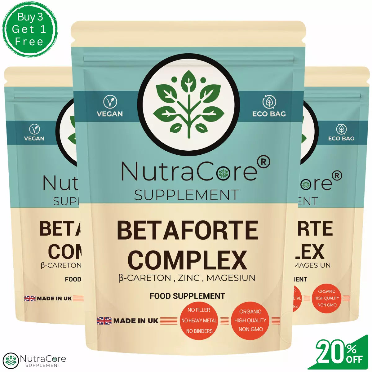 Betaforte Complex Capsules-(B-Careton+Zinc+Magnesium) -Immune, Skin&Stress Health