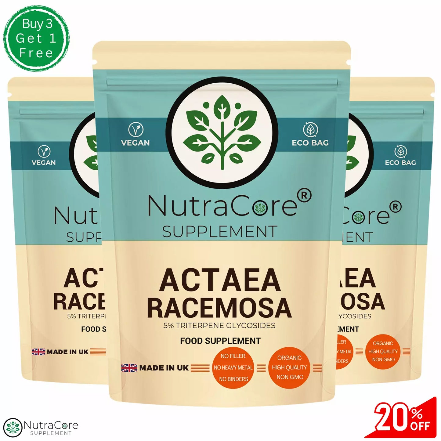 ACTAEA RACEMOSA 5000mg Capsules (5% TRITERPENE GLYCOSIDES )-vegan