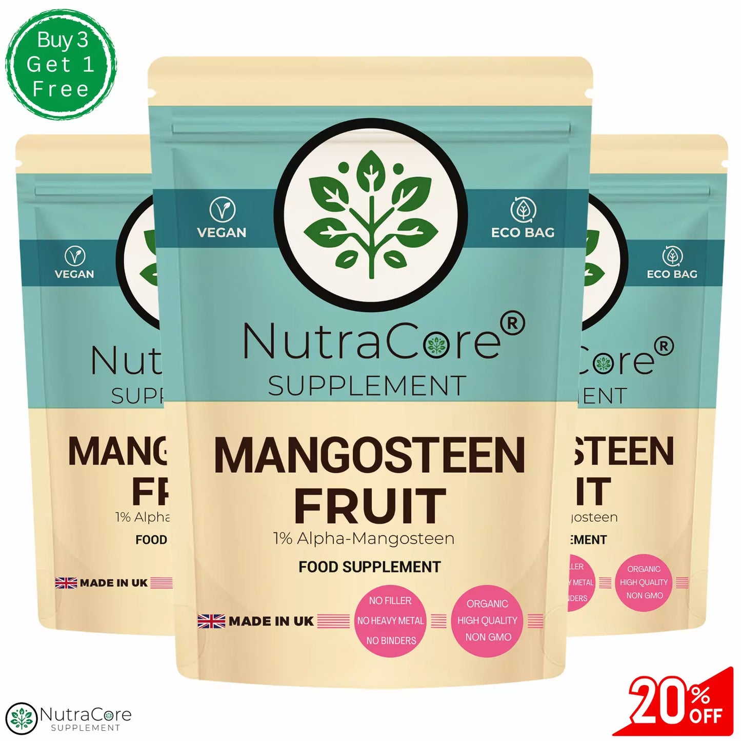 Mangosteen Fruit Capsules 550mg, (1%Alpha-Mangostin)Weight Control-100% Natural