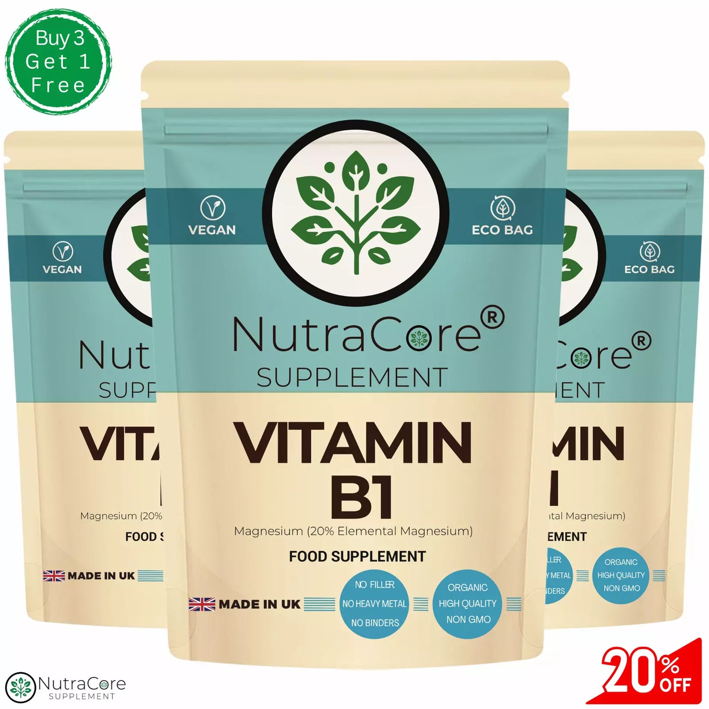 Vitamin B1 Capsule 300mg-Brain, Heart&Digestive Support, Energy&Immunity Support