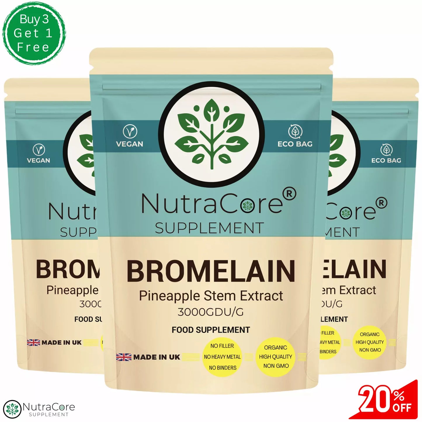Bromelain Extract Capsule-High Strength - 550mg/Caps-Reducing Pain & Swelling