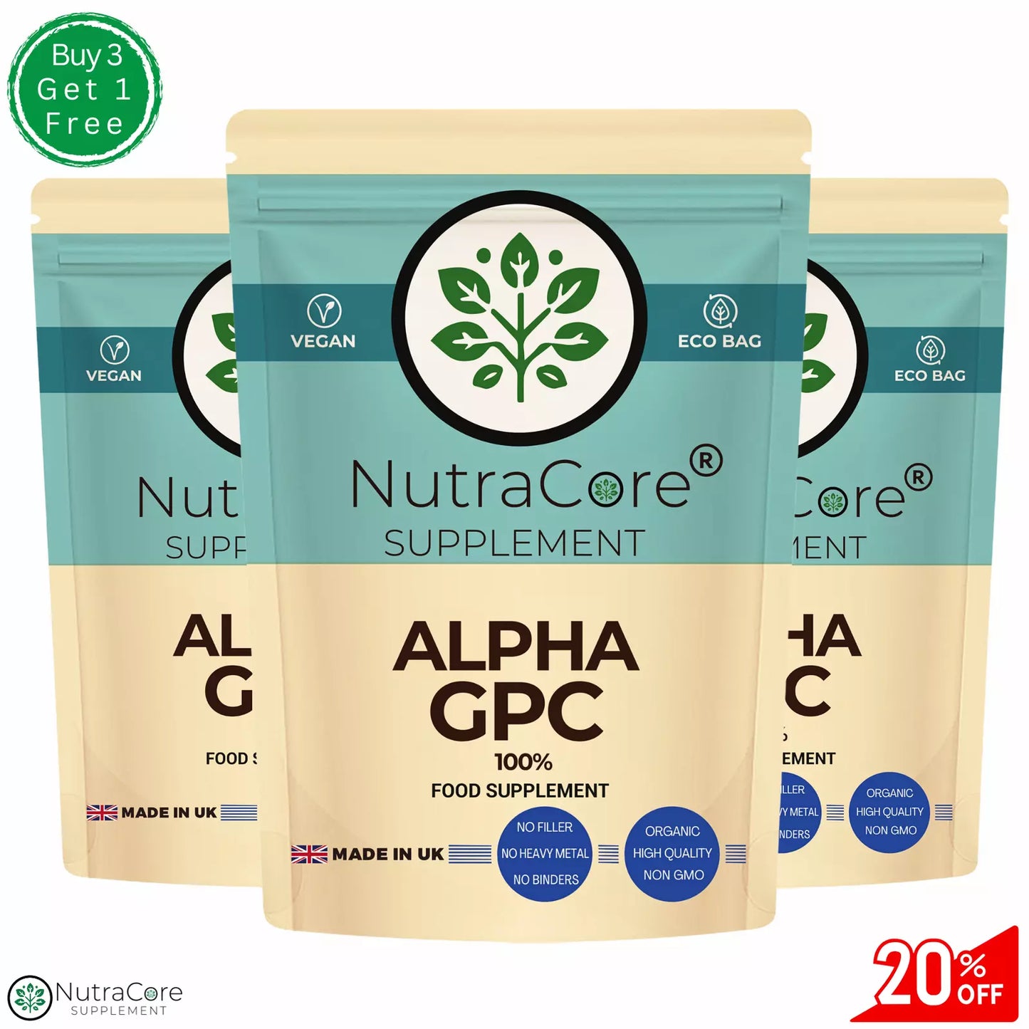 Alpha 100% GPC 500mg Capsules-Effective &Veg Caps -Cognitive & Athletes Support
