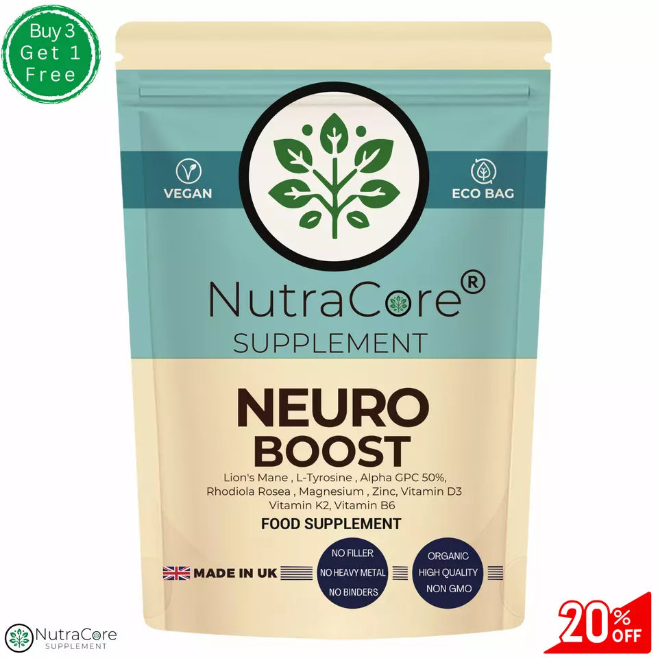 Neuro Boost Caps-500mg-Lions Mane, L-Tyrosine, Magnesium, Vitamin D3,B6,K2 MK7