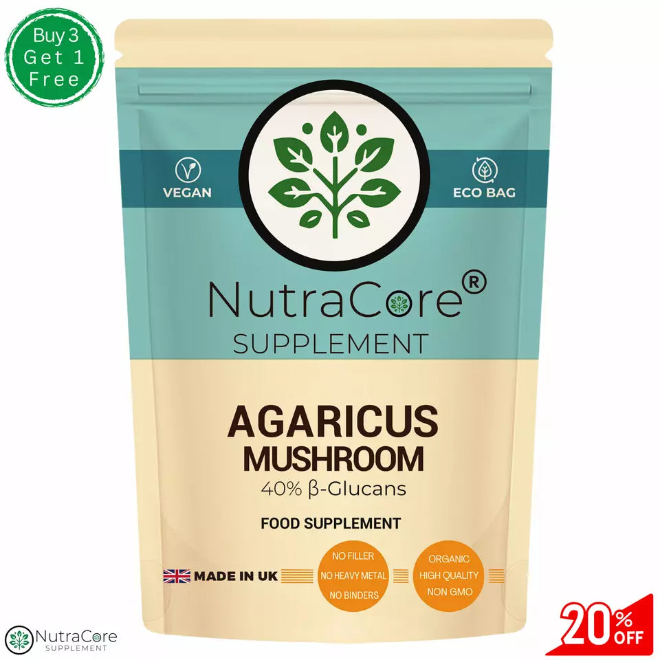 Agaricus Mushroom Extract Capsules 4500mg-40% Polysaccharides-Support Immunity