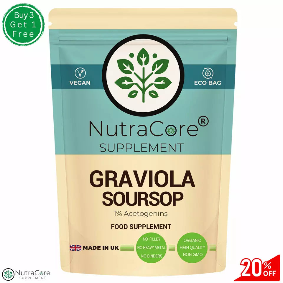 Graviola (Soursop) Fruit-6000mg Caps (1%Acetogenins), Antioxidant, Liver Support