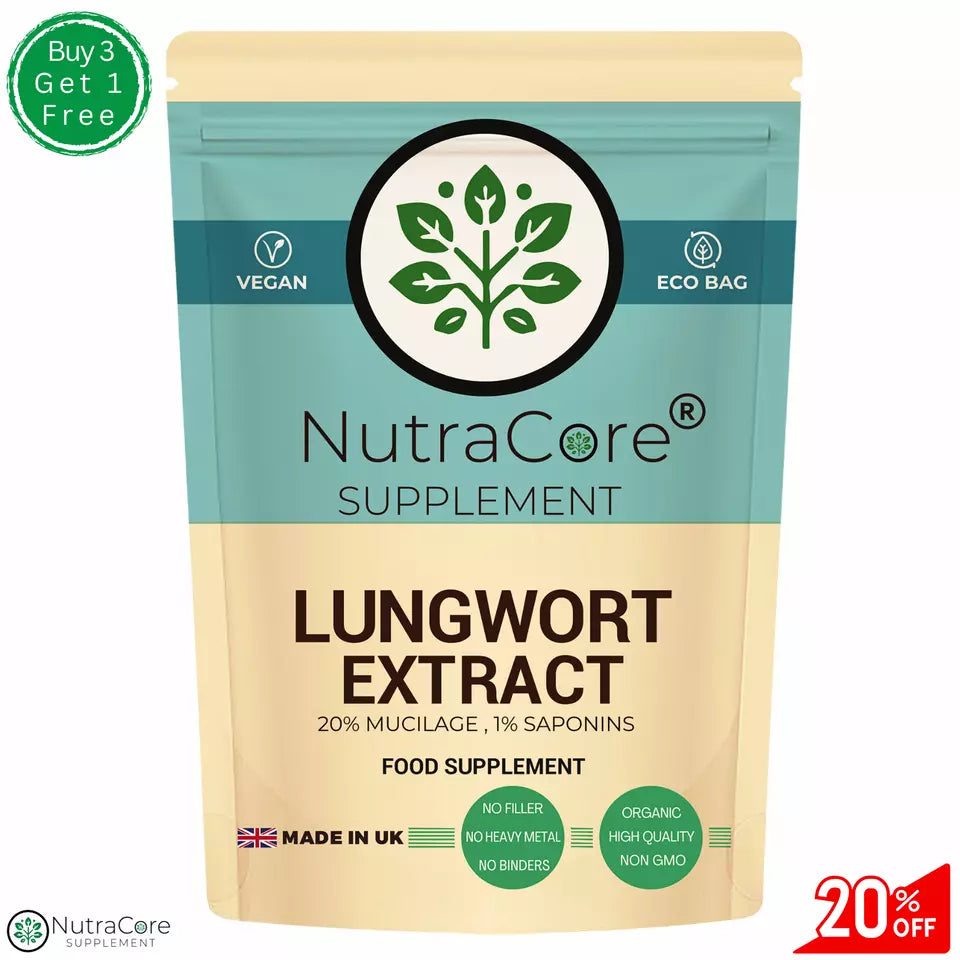 Lungwort Extract Capsule 5500mg-20% MUC LAGE. 1% SAPONINS-Vegan & Strong Product,