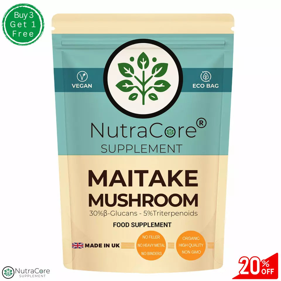 MAITAKE MUSHROOM 5000mg Caps (30% ß-Glucan, 5%Triterpenoids) Vegan & Effective