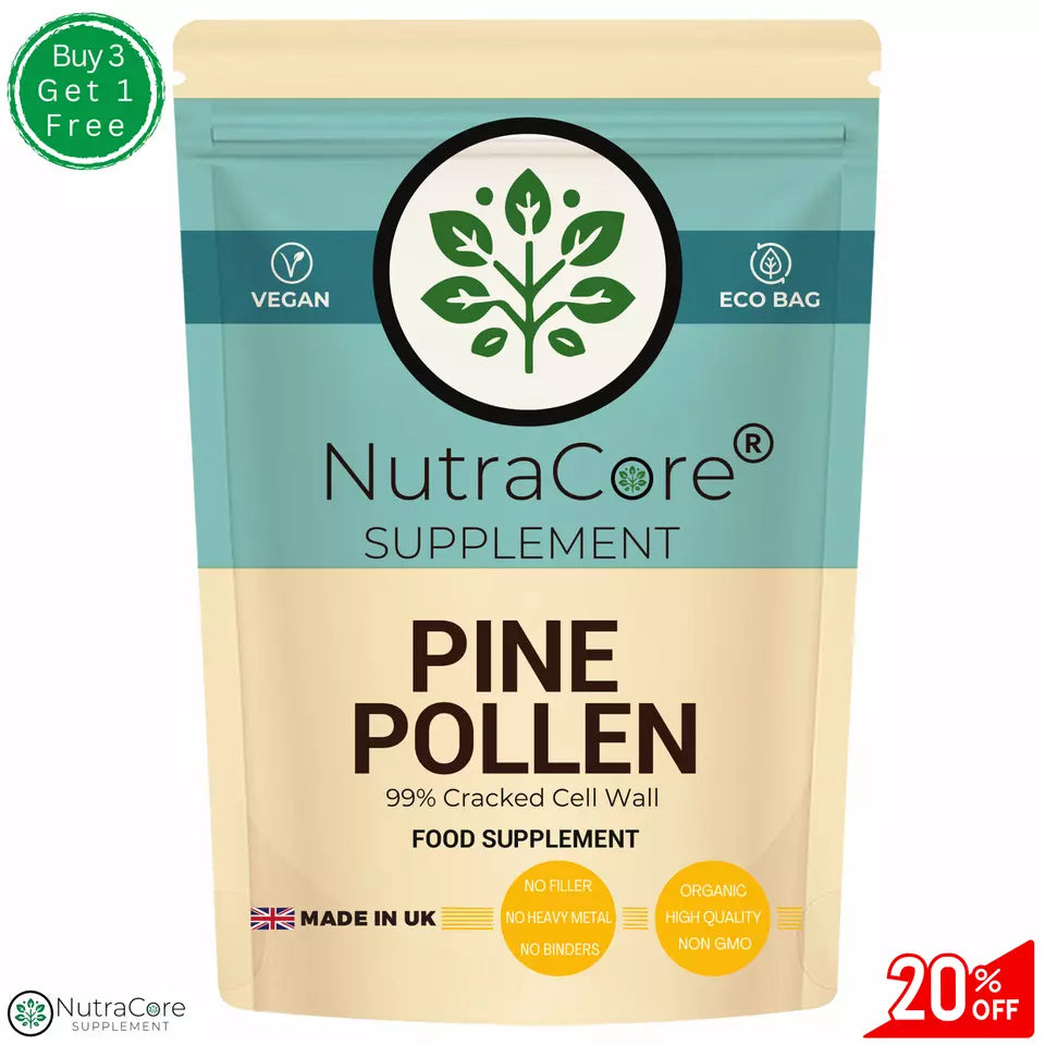 Pine Pollen Capsule, 8000mg-99% Cracked Cell -Testosterone Support & Sleep Aid