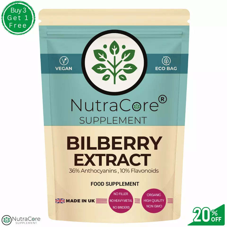 Bilberry Extract Capsules, 6000mg-(36% Anthocyanins)-100% Natural & Vegan