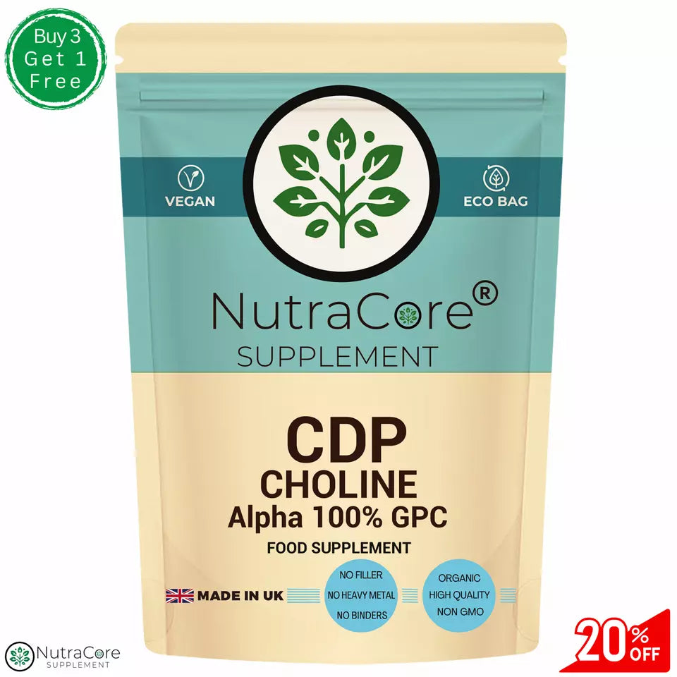 CDP Choline 600mg Alpha 100% GPC Capsules Natural Citicoline Supplement Vegan