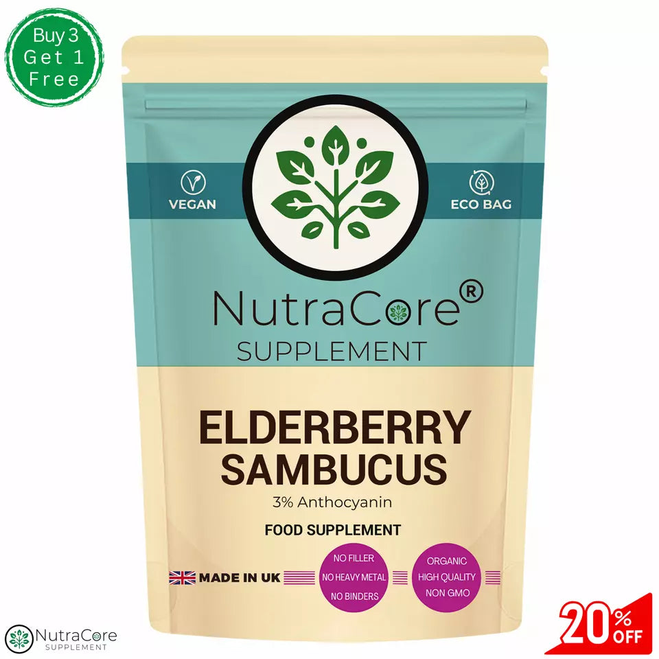ELDERBERRY (SAMBUCUS ) Capsules 5500mg ( 165mg Anthocyanin)-Vegan