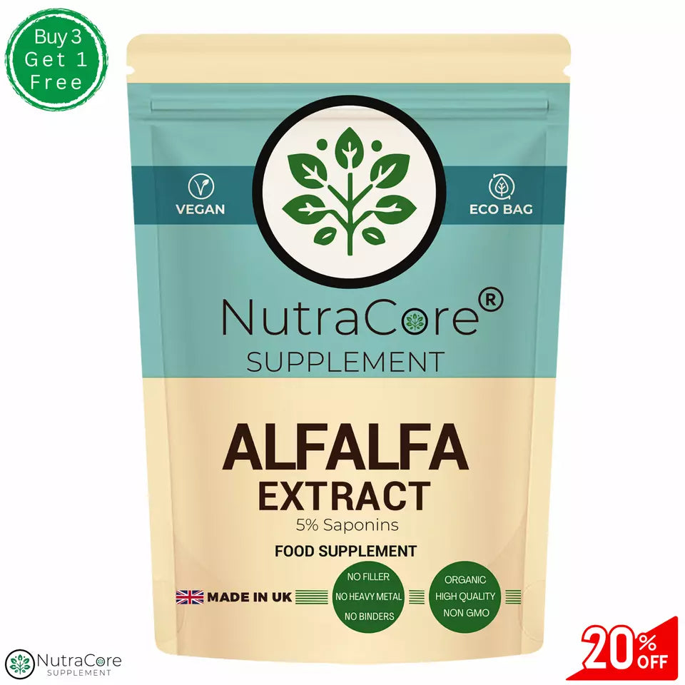 Alfalfa Extract Capsules 5000mg-(250mg Saponins)-Cholesterol & Blood Sugar