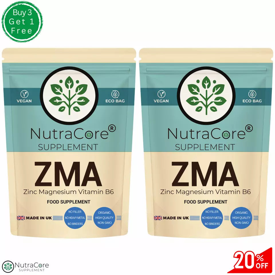 ZMA (Zinc + Magnesium + Vitamin B6) Capsules-100% Natural & Vegan-Muscle Gain&Sleep Aid