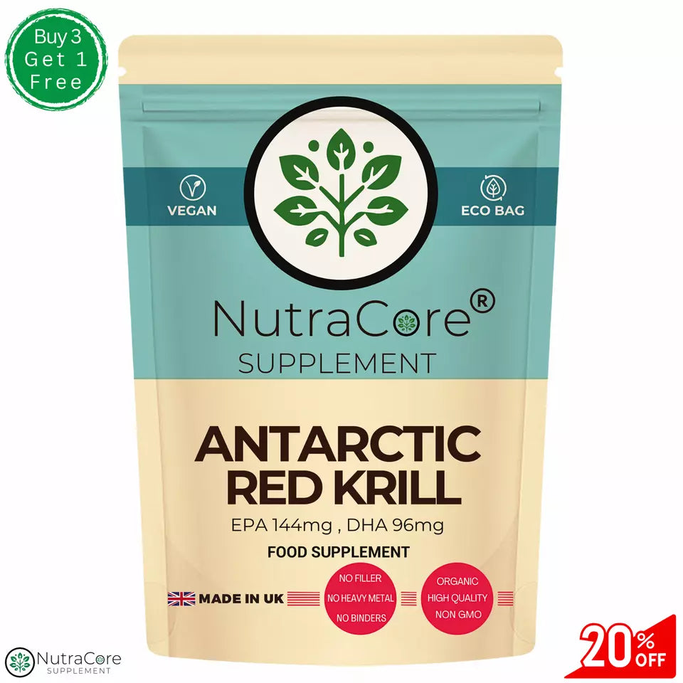 Red Krill Oil 600mg Soft Capsule-Superba Antarctic Krill-(96mg DHA , 144mg EPA)