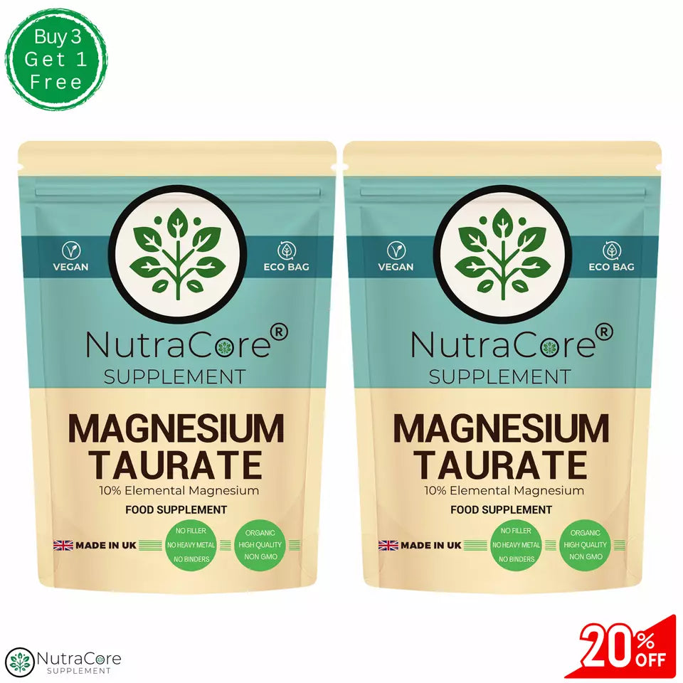 Magnesium Taurate Capsules 700mg (70mg Elemental Magnesium)-100% Vegan & Natural