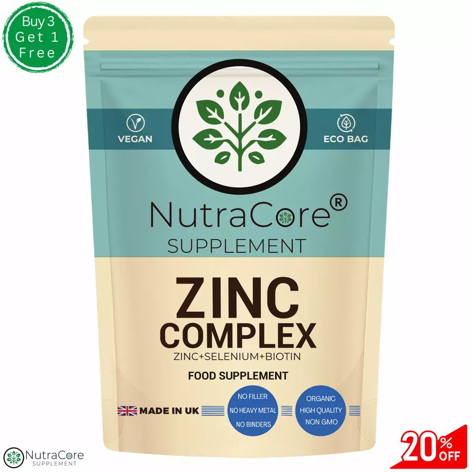 Zinc Complex Capsules-(Zinc+ Selenium+ Biotin )-Skin & Hair-100% Natural & Vegan