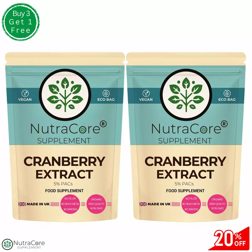 Cranberry Extract Capsules 5000mg -(5% PACs) UTI Support & Kidney Health-Vegan