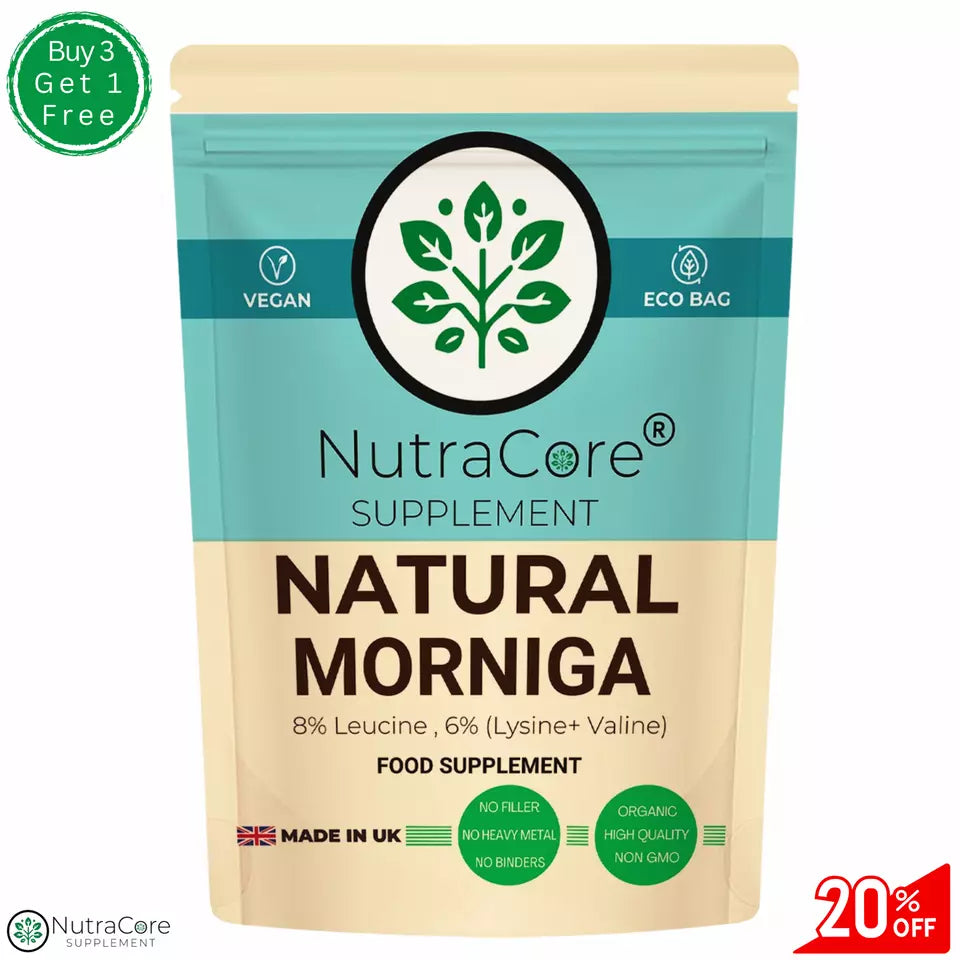 Natural Moringa Capsules 500mg (8% Leucine, 6% Lysine)-100% Natural & Organic
