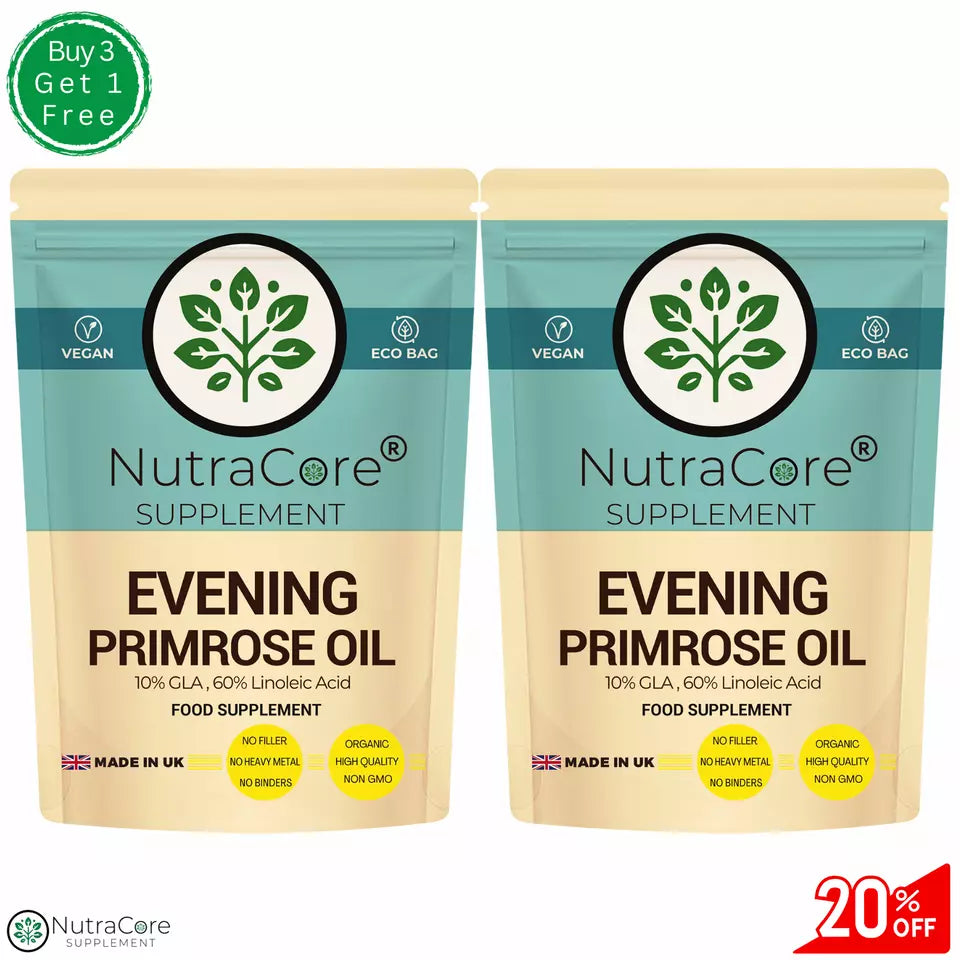 Evening Primrose Oil 1100mg (10% GLA, 60% Linoleic Acid )-Vegan & Natural