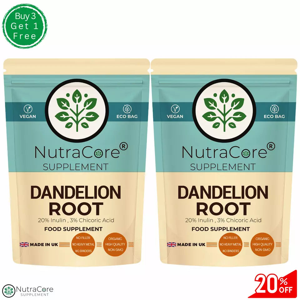 Dandelion Root Capsules 6000mg-(20% Inulin,3% Chicora Acid)-Liver Support &Vegan