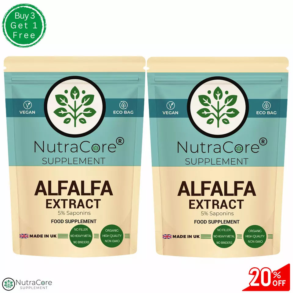 Alfalfa Extract Capsules 5000mg-(250mg Saponins)-Cholesterol & Blood Sugar