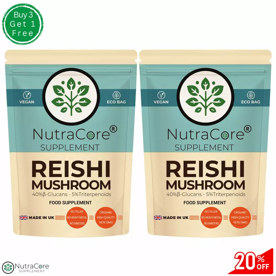 Reishi Mushroom 5000mg Capsules ( 40 B-Glucans)-Strong & Effective-Vegan Caps