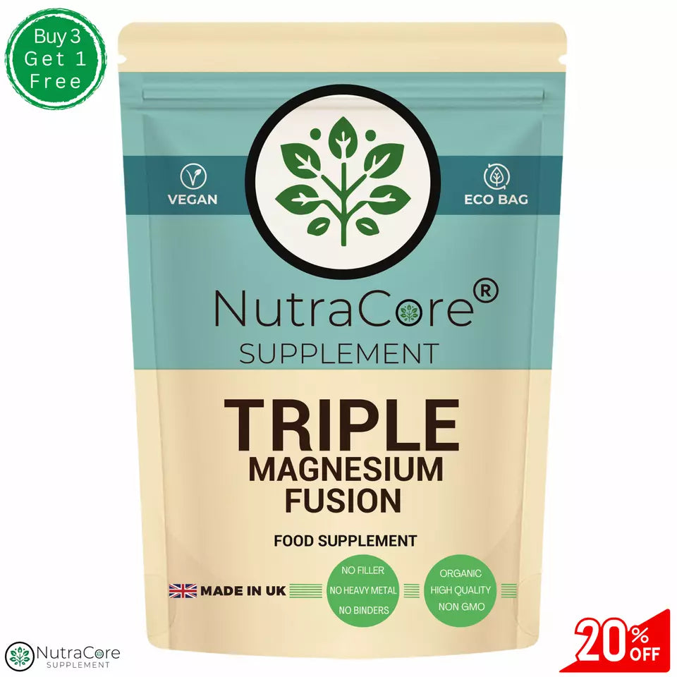 Triple Magnesium Complex 750mg Capsules(Bisglycinate+Citrate+Taurate)-100% Vegan