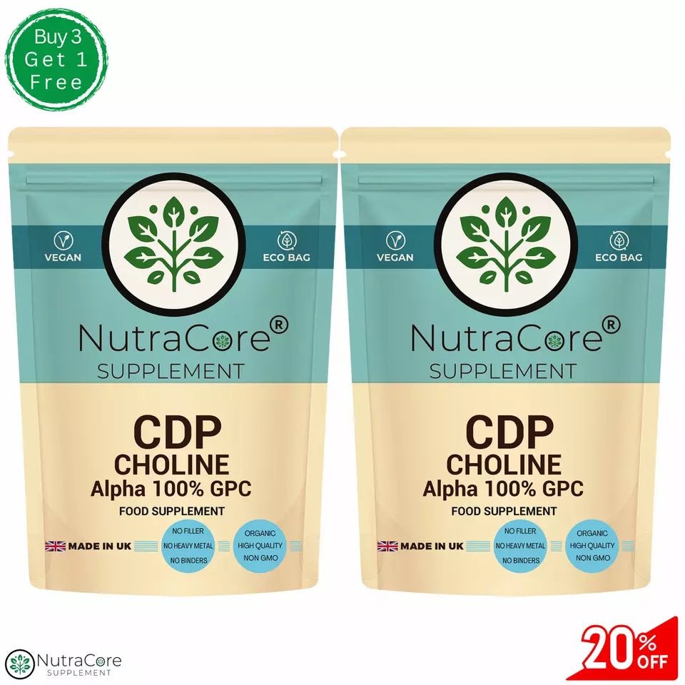 CDP Choline 600mg Alpha 100% GPC Capsules Natural Citicoline Supplement Vegan