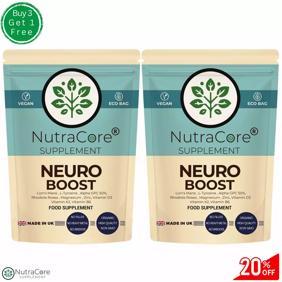 Neuro Boost Caps-500mg-Lions Mane, L-Tyrosine, Magnesium, Vitamin D3,B6,K2 MK7
