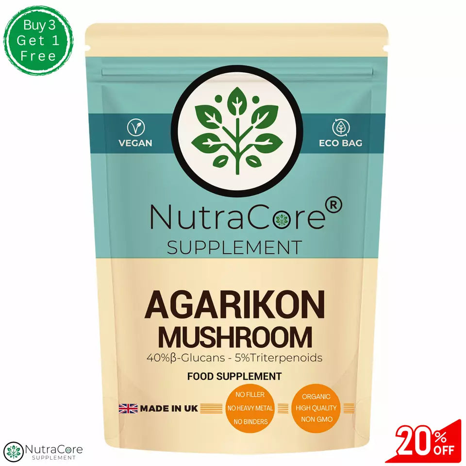 Agarikon Mushroom Capsules 5000mg-(40%-Glucans , 5%Triterpenoids)-Vegan &Natural