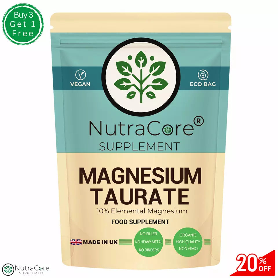 Magnesium Taurate Capsules 700mg (70mg Elemental Magnesium)-100% Vegan & Natural