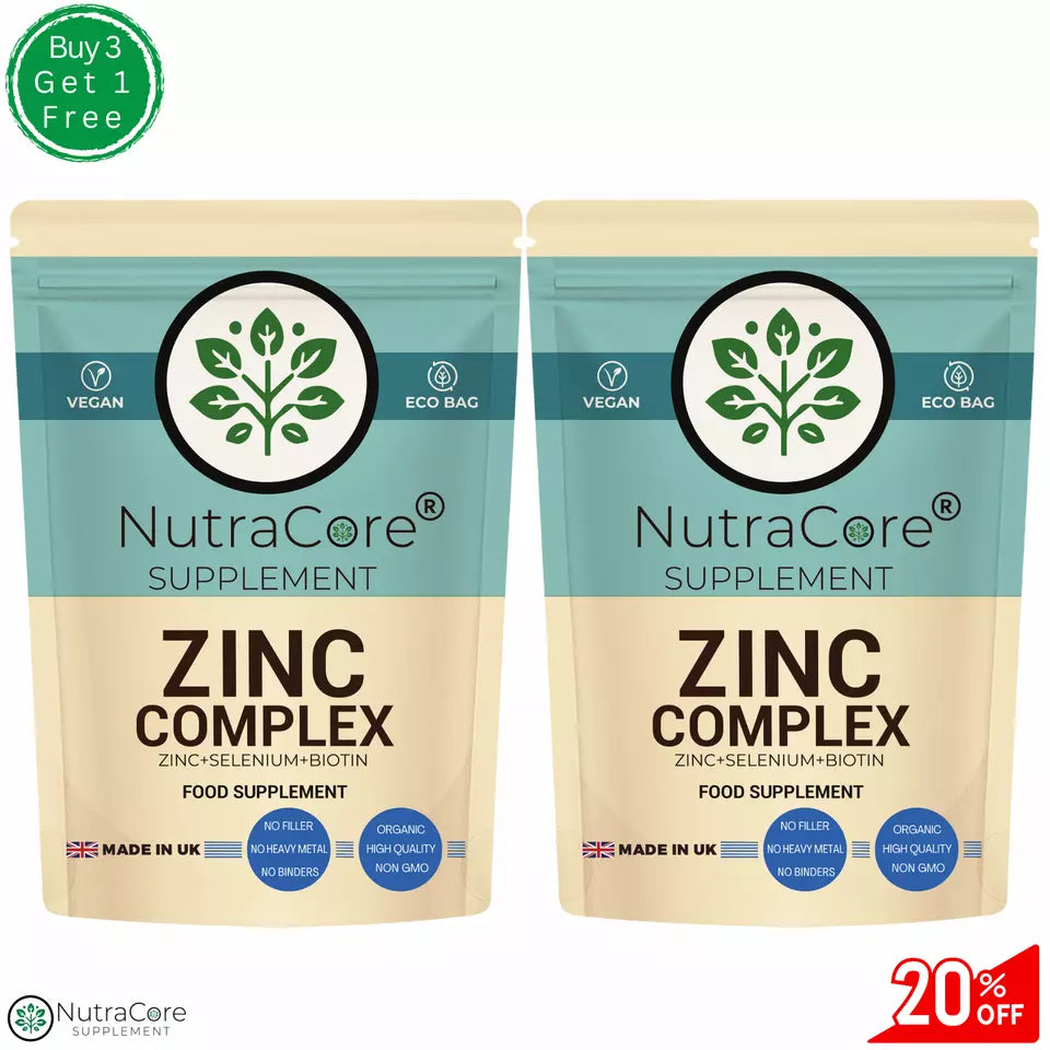 Zinc Complex Capsules-(Zinc+ Selenium+ Biotin )-Skin & Hair-100% Natural & Vegan