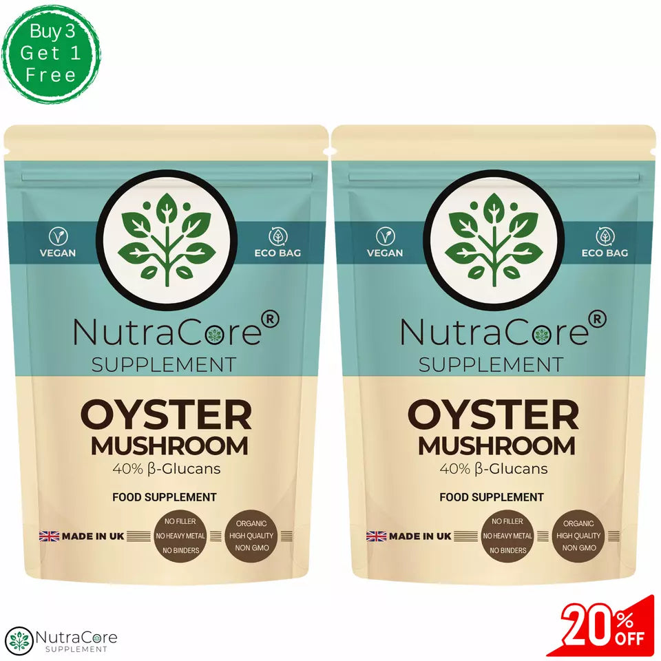 Oyster Mushroom 4500mg Caps-(40% ß-Glucans) Support Healthy Cholesterol-Vegan