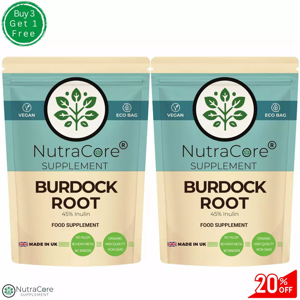 Burdock Root Extract Capsules 6000mg-(45% Inulin)-100% Natural & Strong-Vegan
