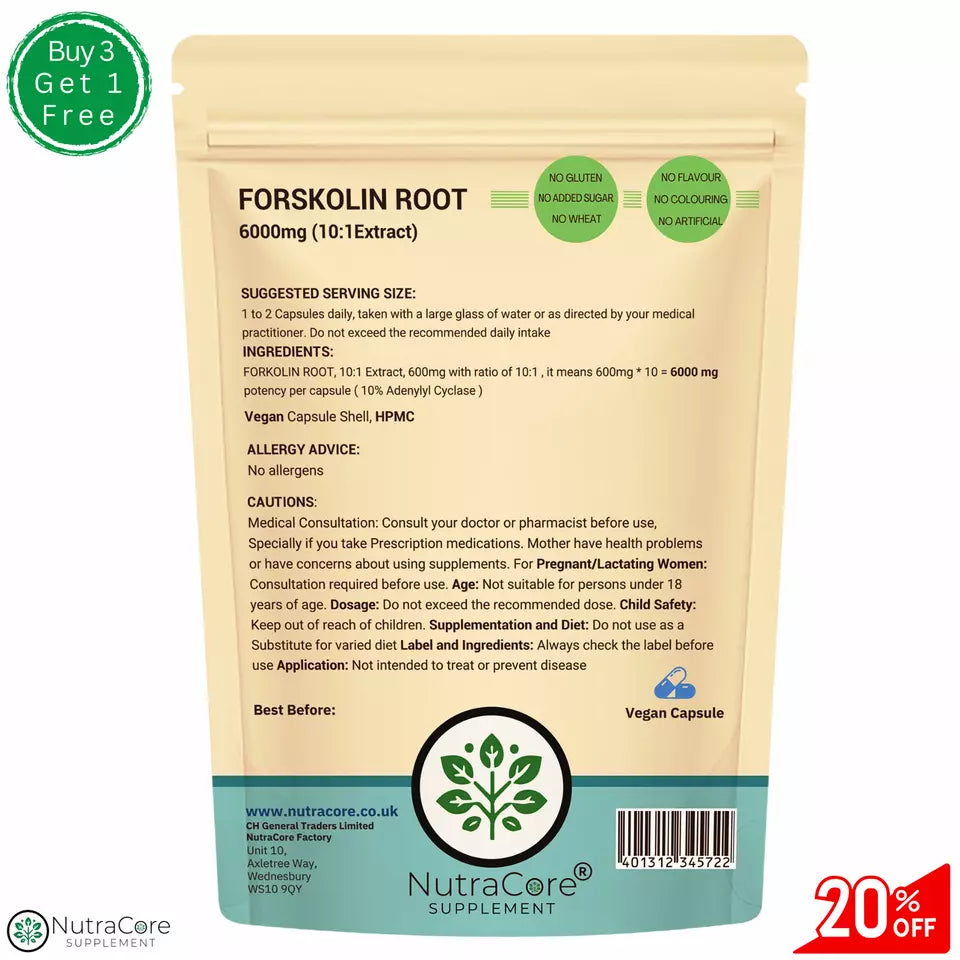 2Pack OF FORSKOLIN Caps (10%Adenytle Cyclase), METABOLISM BOOSTER-120*600mg