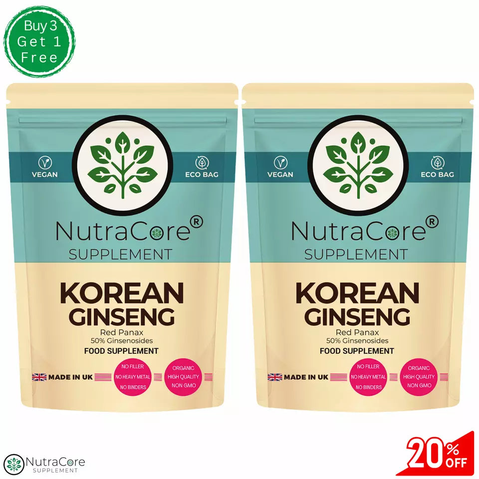 White Korean Ginseng Capsules 5000mg (50% Ginsenoside) Supporting Overall Health