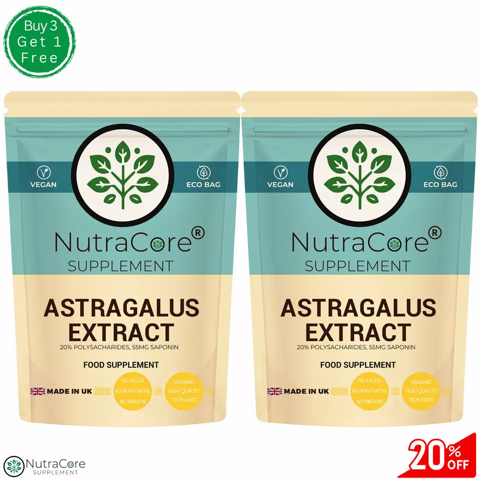 Astragalus Extract Capsules 5500mg-(20% Polysacharides+55mg Saponin-100% Vegan