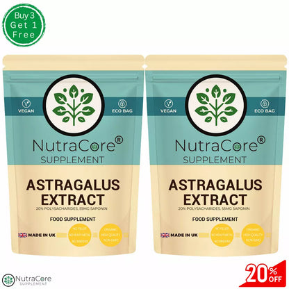 Astragalus Extract Capsules 5500mg-(20% Polysacharides+55mg Saponin-100% Vegan