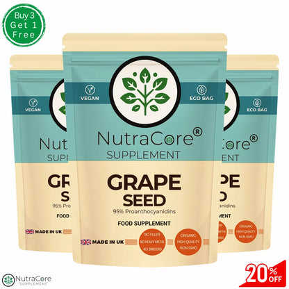 Grape Seed Capsules 5000mg (95% Proanthocyanidins)-100% Organic & Vegan Product